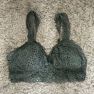 Aerie Palm Green Lace Padded Bralette